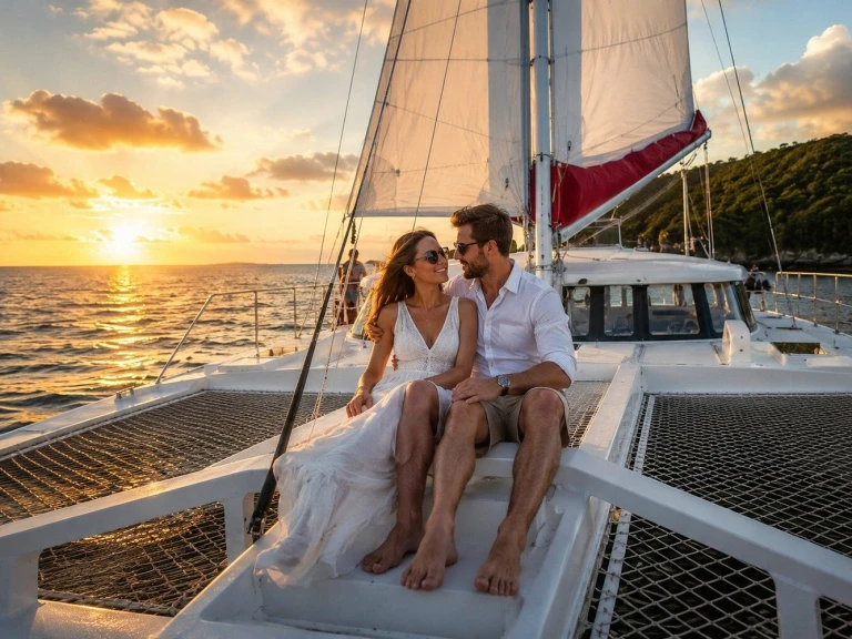 Hire Catamaran Custom Made with a boat licence