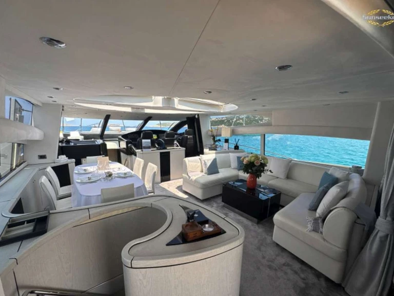 Sunseeker Light Blue charter bareboat or skippered in  Poltu Quatu