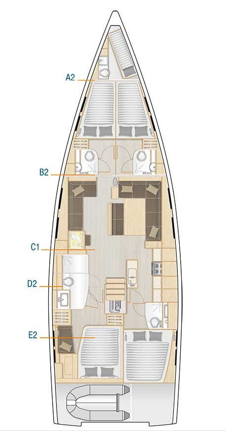 Hanse Hanse 548 charter bareboat or skippered in  Sukošan