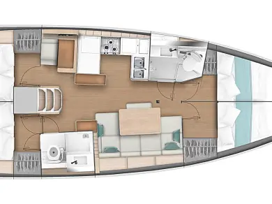 Hire Sailboat Jeanneau with a boat licence