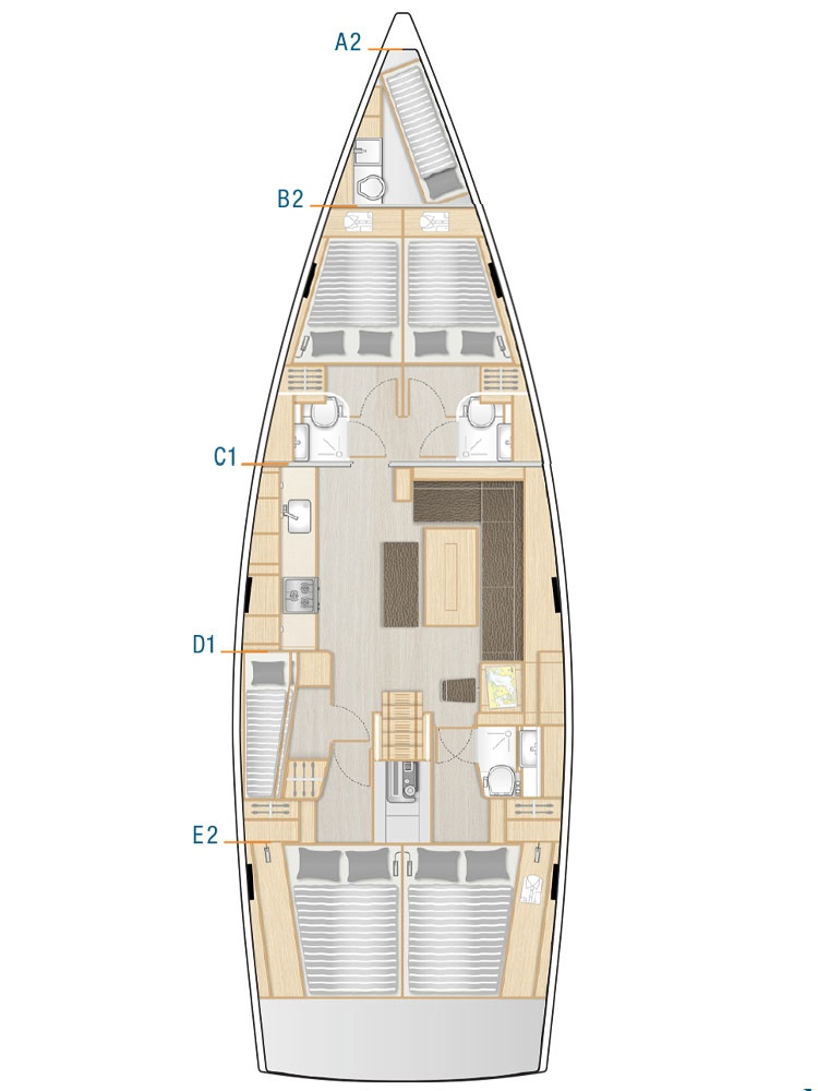 Hire Sailboat with or without skipper Hanse Komolac