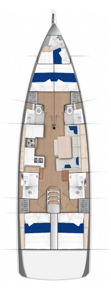 Jeanneau Sun Odyssey 490 charter bareboat or skippered in  Alimos
