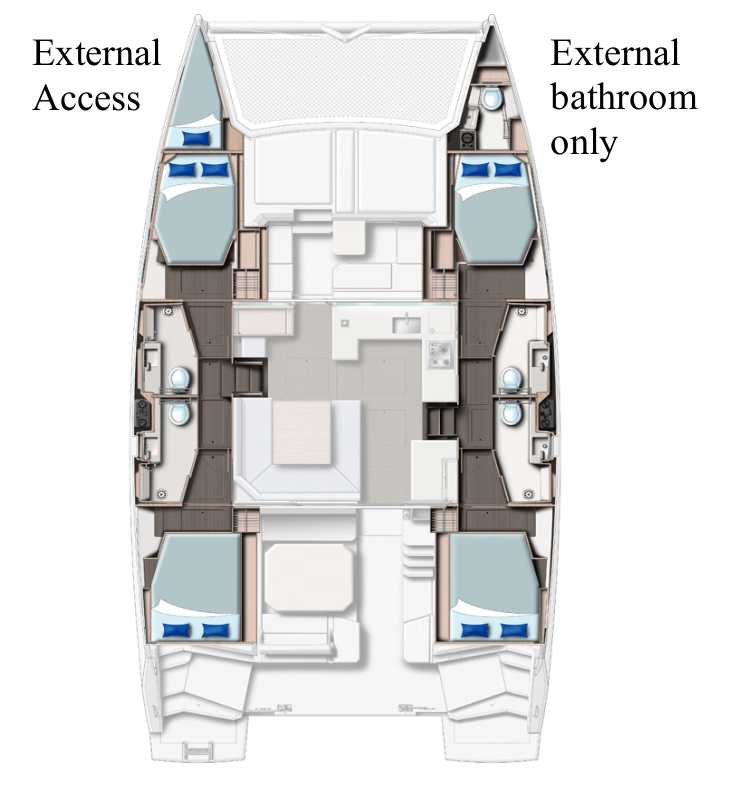 Leopard Catamarans / Robertson & Caine Leopard 45 charter bareboat or skippered in  Cannigione