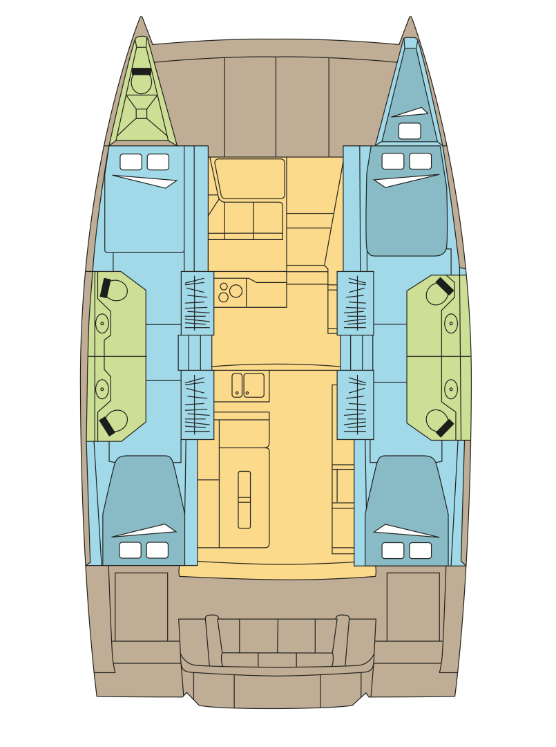 Bali Bali 4.2 charter bareboat or skippered in  Lávrio