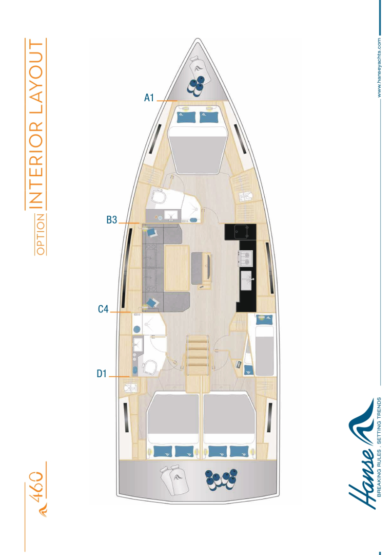 Hanse Hanse 460 charter bareboat or skippered in  Marseille