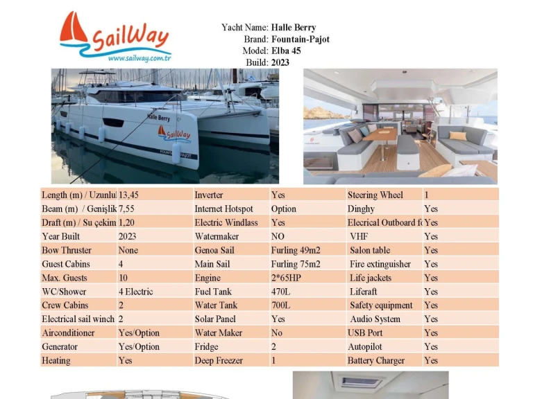 Hire Catamaran Fountaine Pajot with a boat licence