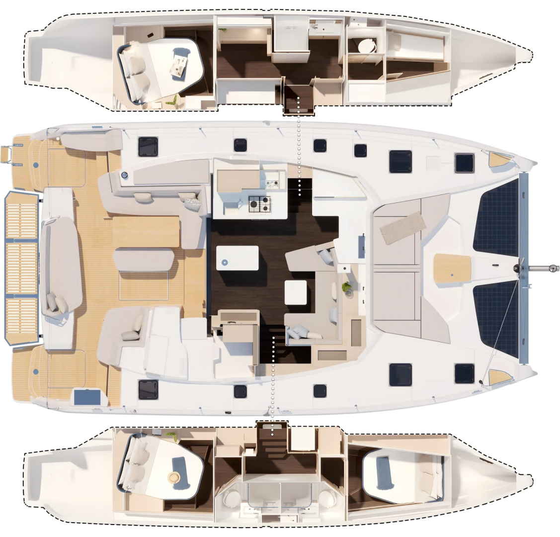 Hire Catamaran Fountaine Pajot with a boat licence