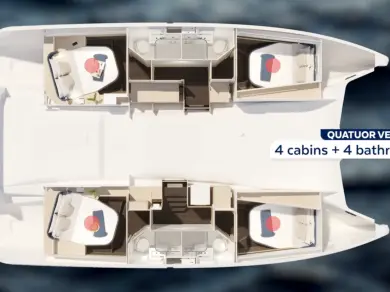 Hire a Fountaine Pajot Fountaine Pajot FP 44 Quatuor - 4 cab. Parham Town